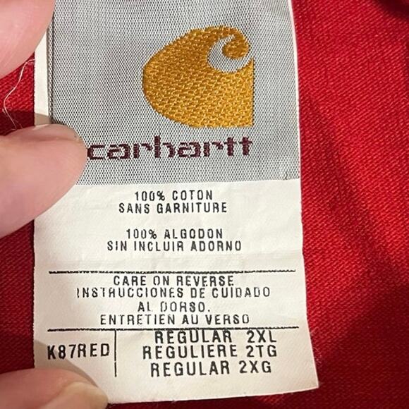 Carhartt Red Short Sleeve T-Shirt Men’s 2XL, 100% Cotton- EUC - Picture 3 of 6